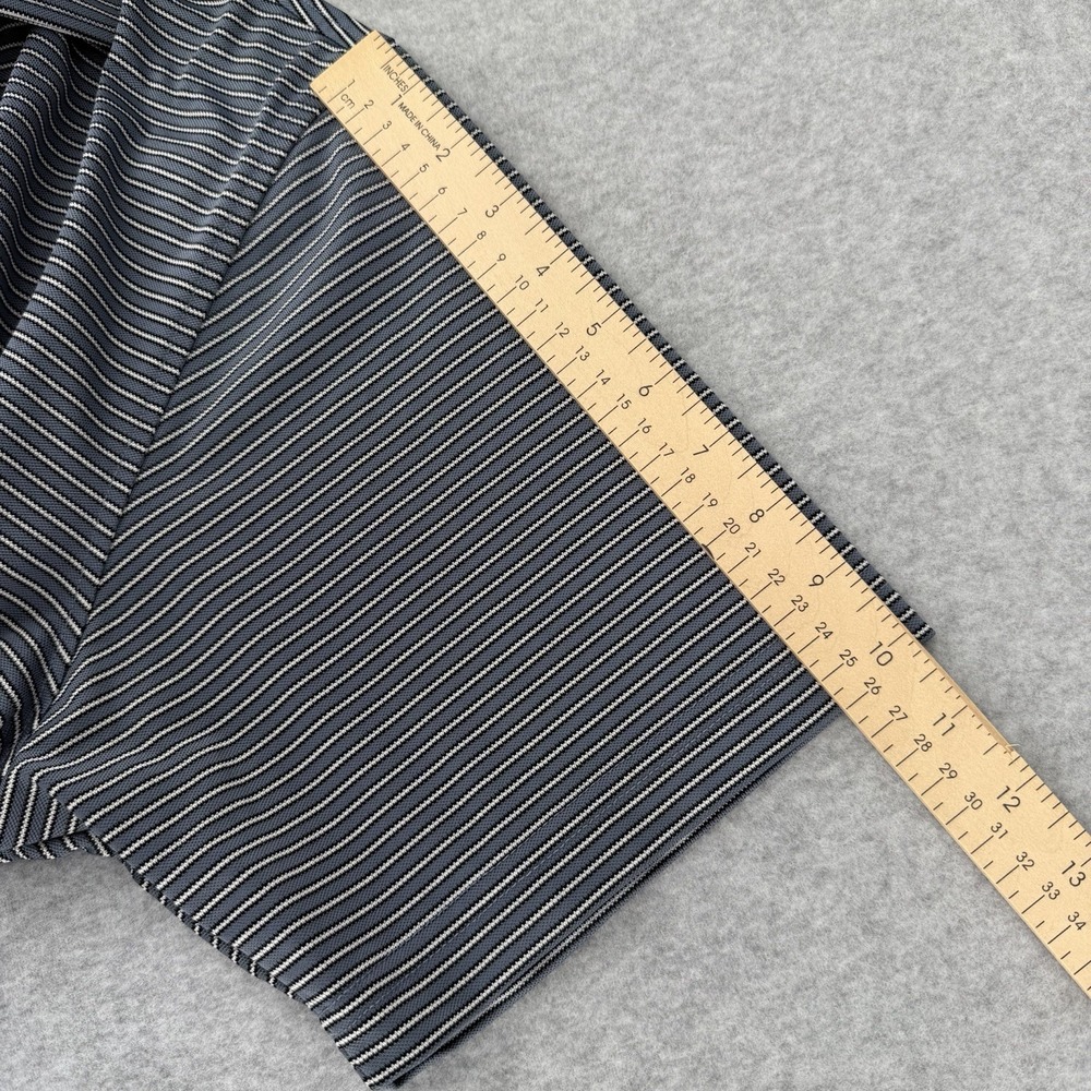 FJ Foot Joy Mens XL Golf Polo Shirt Performance Black/Grey Stripe S/S Logo - Picture 6 of 10